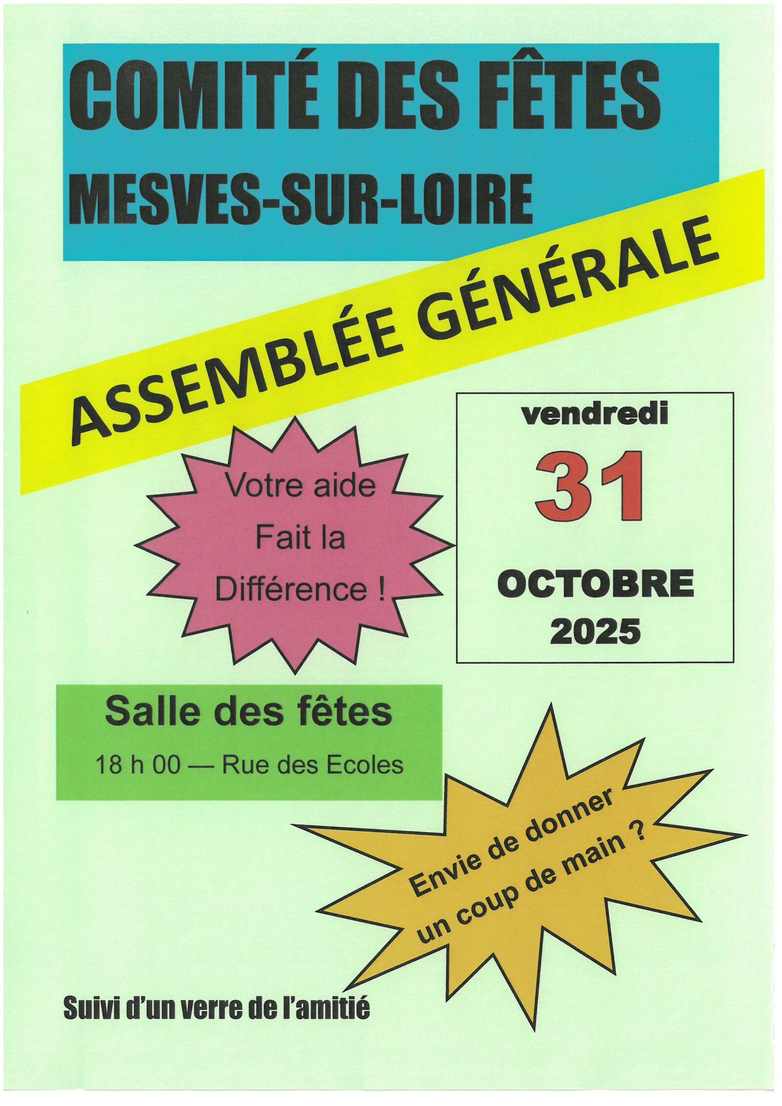 Assemblée Générale du Comité des Fêtes de Mesves-sur-Loire