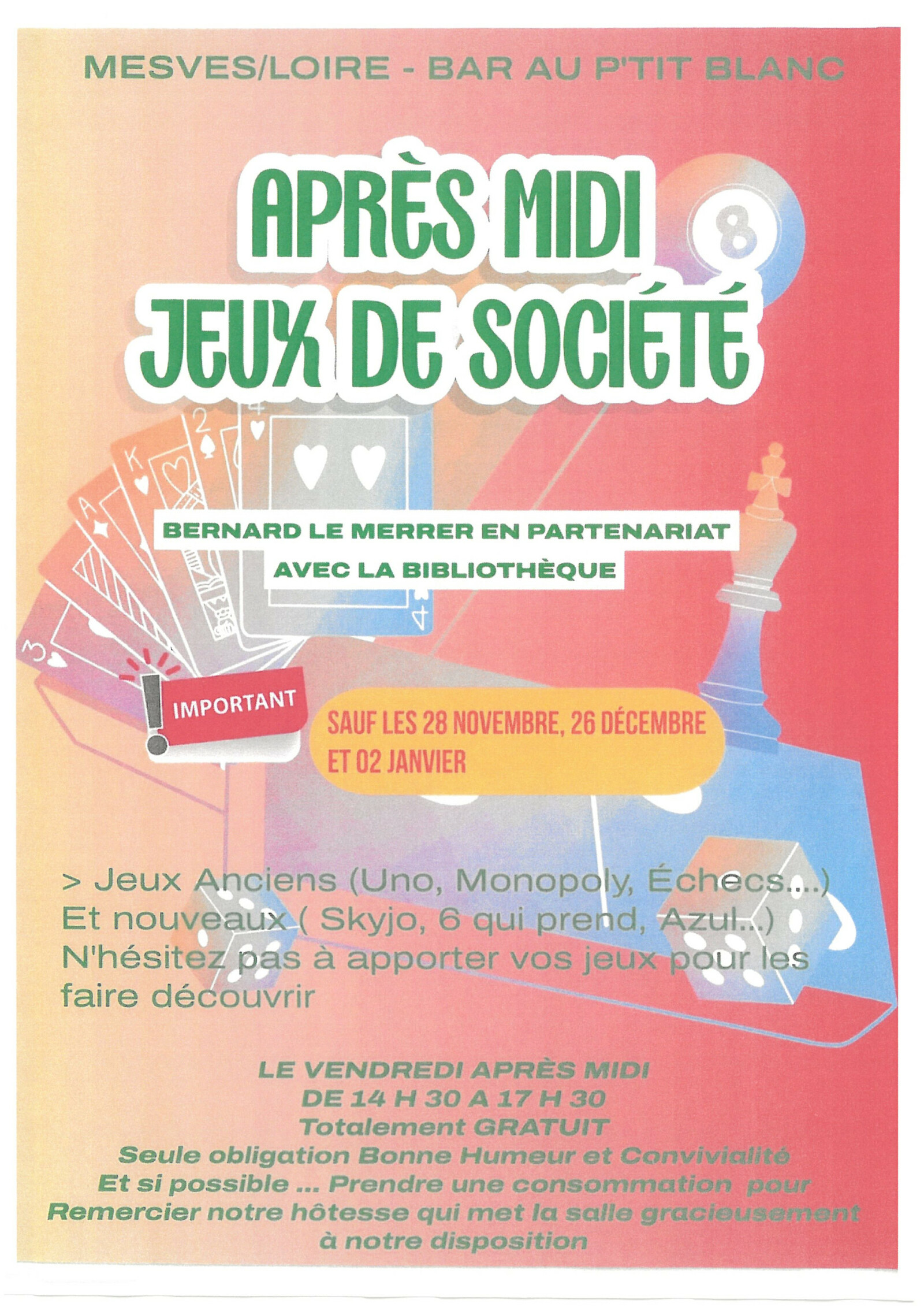 Apr&egrave;s midi jeux de soci&eacute;t&eacute; - Bar au P'tit Blanc