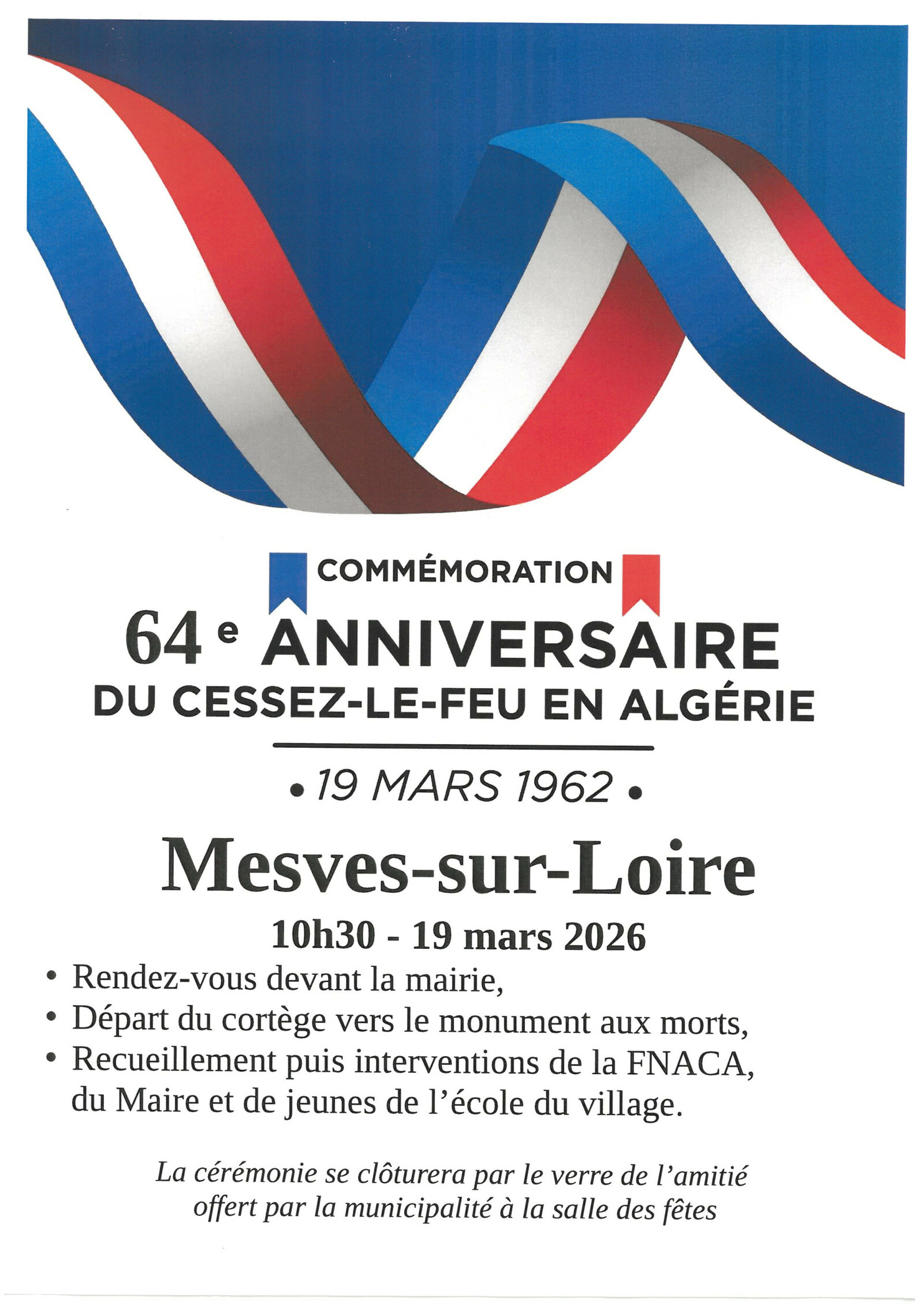 Comm&eacute;moration 19 mars 1962
