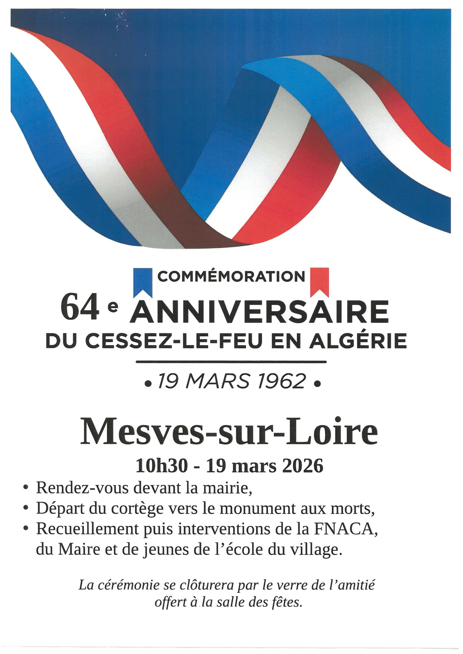 Comm&eacute;moration 19 mars 1962