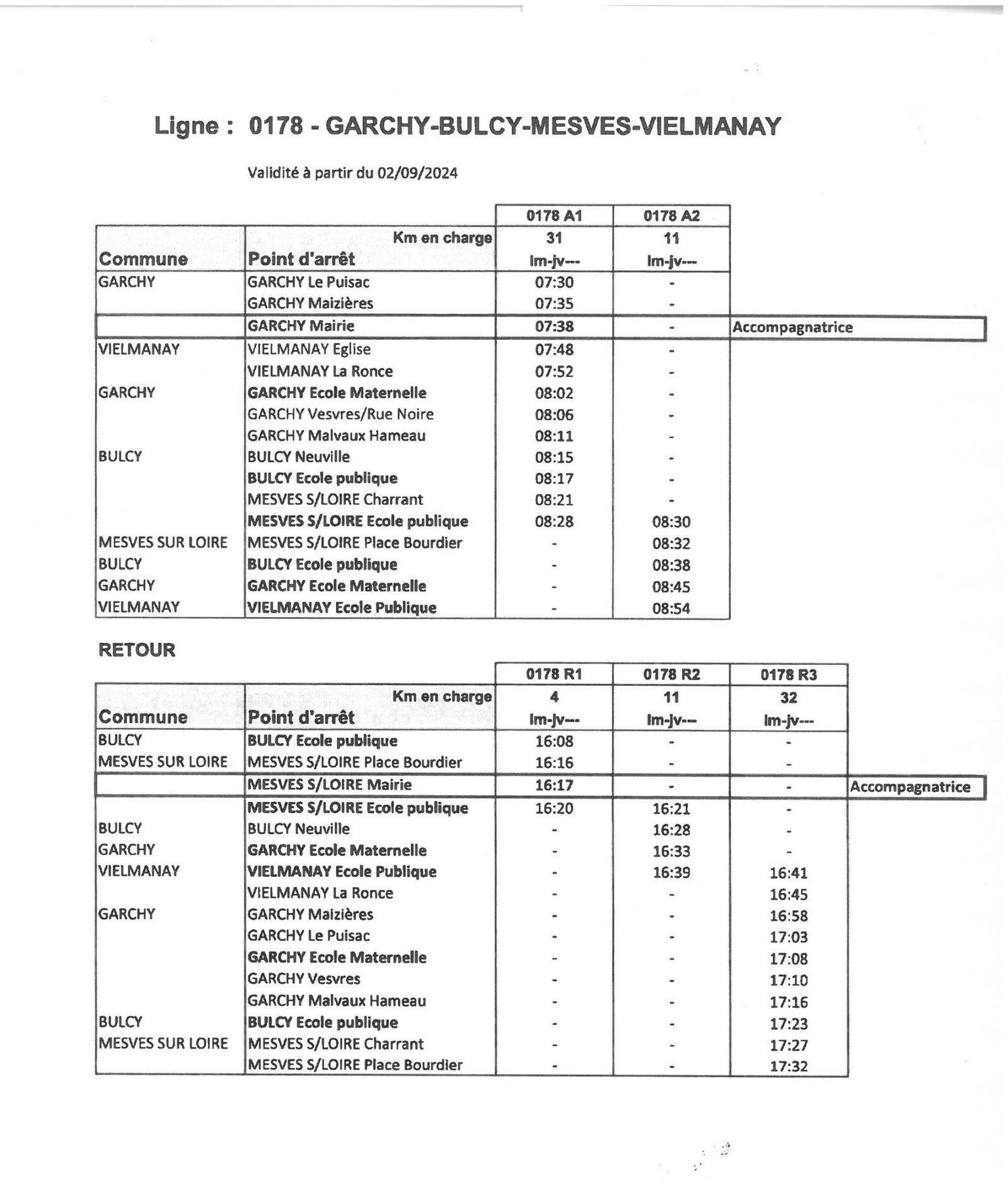 horaires bus